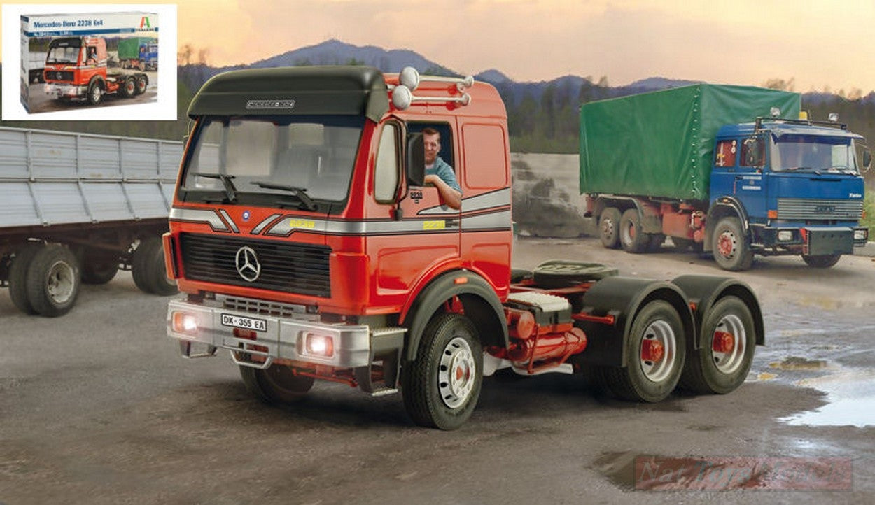 KIT DA MONTARE IN SCALA COMPATIBILE CON MERCEDES 2238 6x4 KIT 1:24 ITALERI IT3943