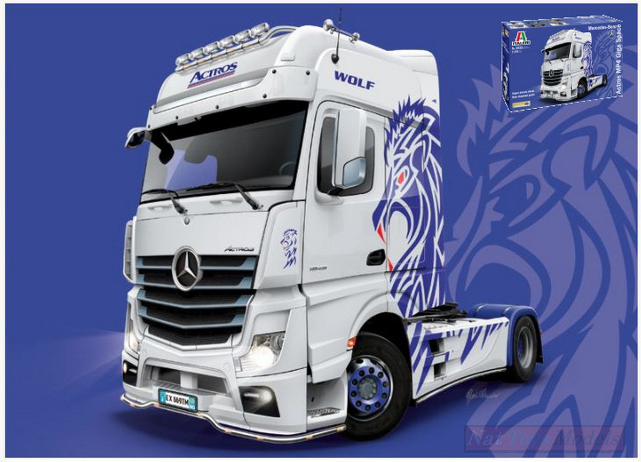 KIT DA MONTARE IN SCALA COMPATIBILE CON MERCEDES ACTROS MP4 GIGASPACE KIT 1:24 ITALERI IT3935