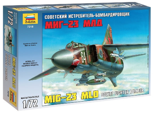 KIT D'ASSEMBLAGE À L'ÉCHELLE COMPATIBLE AVEC LE KIT DE CHASSEUR SOVIÉTIQUE MIG 23 MDL ZVEZDA Z7218