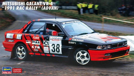 KIT DE MONTAGE À L'ÉCHELLE COMPATIBLE AVEC MITSUBISHI GALANT VR-4 1991 RAC RALLY KIT 1:24 HASEGAWA HA20546