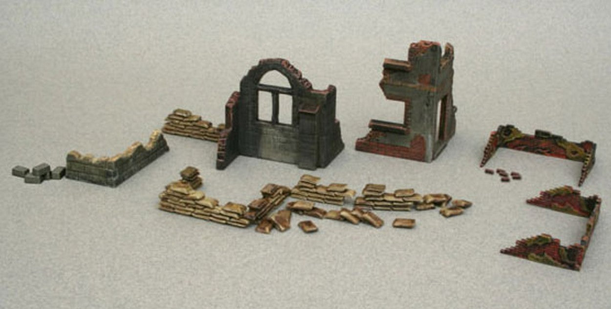 KIT À ASSEMBLER À L'ÉCHELLE COMPATIBLE AVEC LES MURS ET LES RUINES WW II KIT 1:72 ITALERI IT6087
