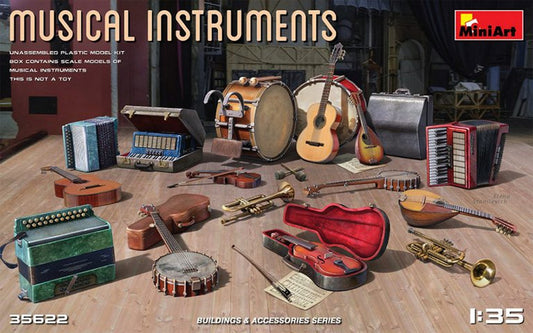 KIT DE MONTAGE À L'ÉCHELLE COMPATIBLE AVEC LE KIT D'INSTRUMENTS DE MUSIQUE 1:35 MINIART MIN35622