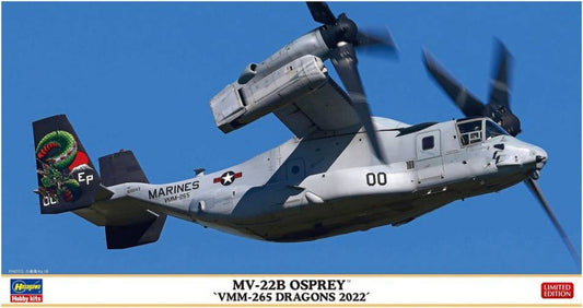 KIT DE MONTAGE À L'ÉCHELLE COMPATIBLE AVEC MV-22B OSPREY VMM-265 DRAGONS 2022 KIT 1:72 HASEGAWA HA02421