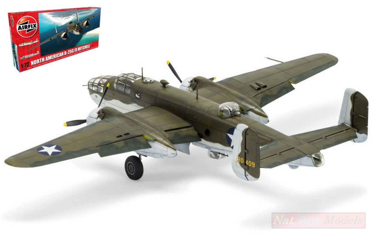 KIT DE MONTAGE À L'ÉCHELLE COMPATIBLE AVEC LE KIT MITCHELL NORD-AMÉRICAIN B25-C/D 1:72 AIRFIX AX06015