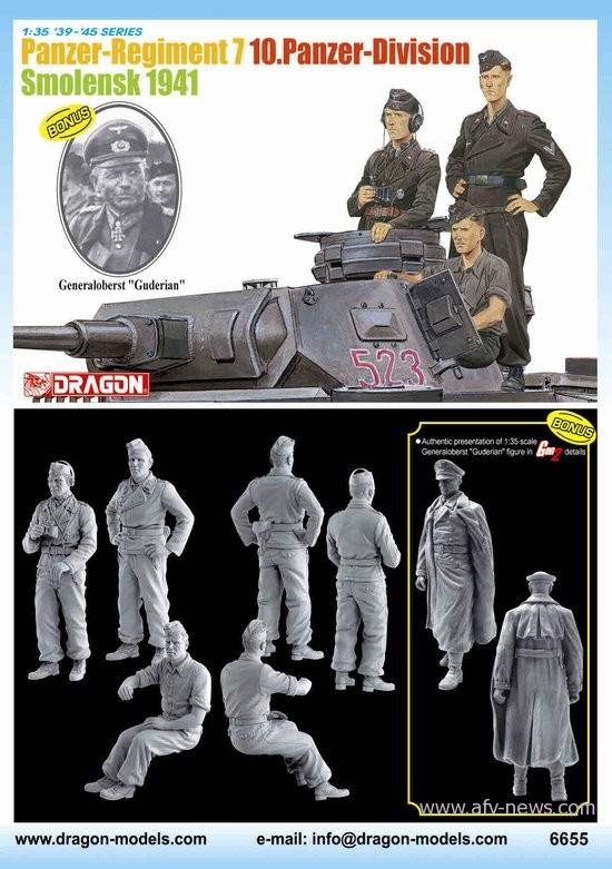 KIT À ASSEMBLER À L'ÉCHELLE COMPATIBLE AVEC PANZER-REGIMENT 7 10 PCS DIV.KIT 1:35 DRAGON D6655