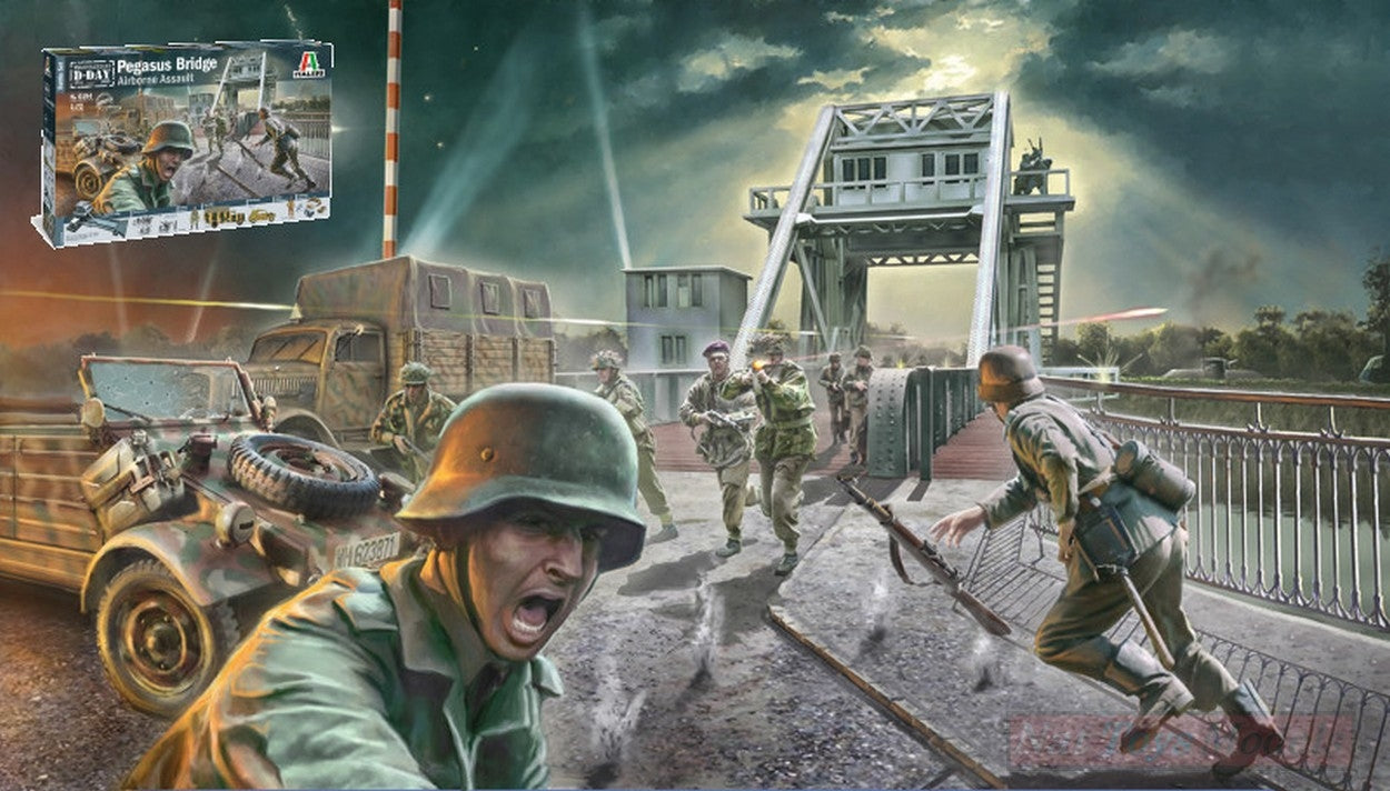 KIT DE MONTAGE À L'ÉCHELLE COMPATIBLE AVEC LE KIT D'ASSAUT DE GLIDER PEGASUS BRIDGE 1:72 ITALERI IT6194