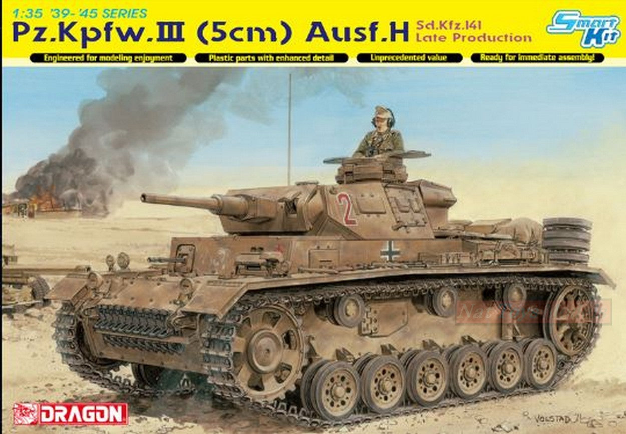 KIT DE MONTAGE À L'ÉCHELLE COMPATIBLE AVEC PZ.KPFW.III (5 cm) AUSF.H KIT 1:35 DRAGON D6642