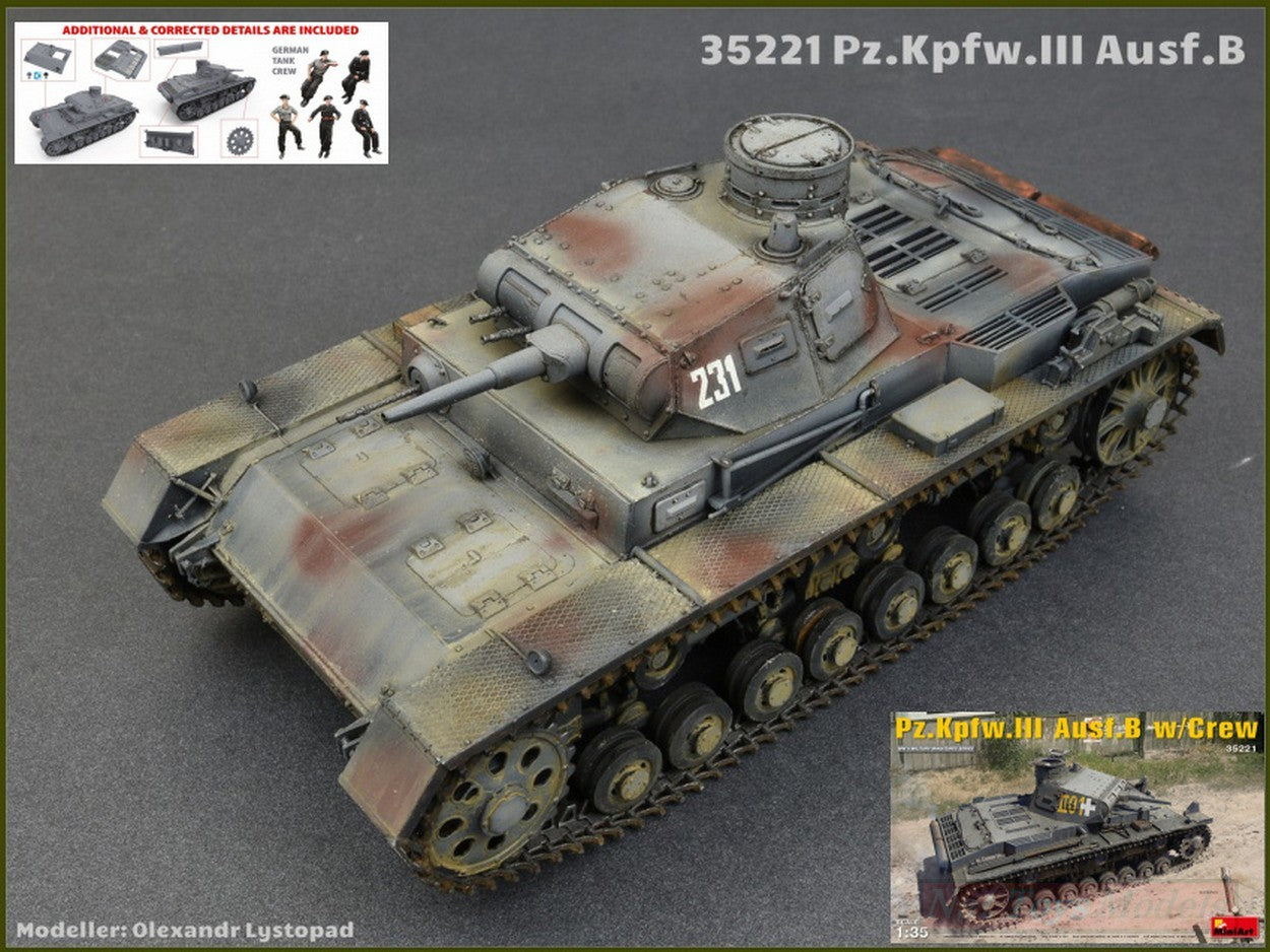 KIT À ASSEMBLER À L'ÉCHELLE COMPATIBLE AVEC PZ.KPFW.III AUSF.BW/CREW KIT 1:35 KIT 1:35 MINIART MIN35221