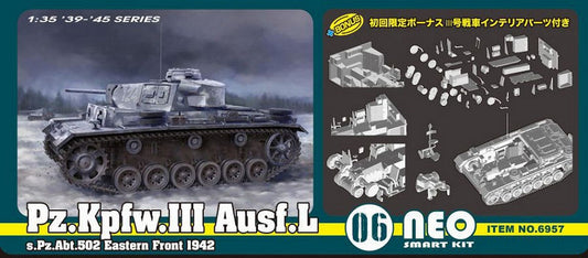 KIT DA MONTARE IN SCALA COMPATIBILE CON Pz.Kpfw.III Ausf.L s.Pz.Abt502 LENINGRAD 1942-43 KIT 1:35 DRAGON D6957