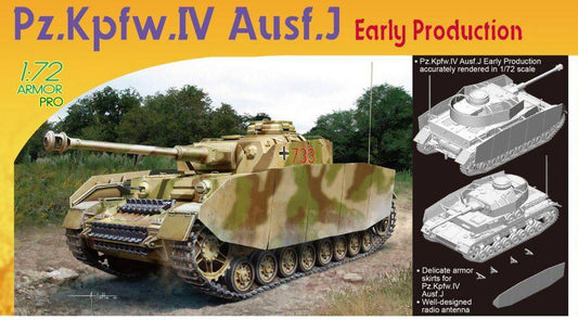 KIT D'ASSEMBLAGE À L'ÉCHELLE COMPATIBLE AVEC PZ.KPFW.IV AUSF.J KIT DE PRODUCTION PRÉCOCE 1:72 DRAGON D7409