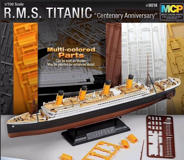 KIT D'ASSEMBLAGE À L'ÉCHELLE COMPATIBLE AVEC LE KIT DE VERSION MCP CENTENAIRE ANNIVERSAIRE RSM TITANIC 1:700 ACADEMY ACD14214