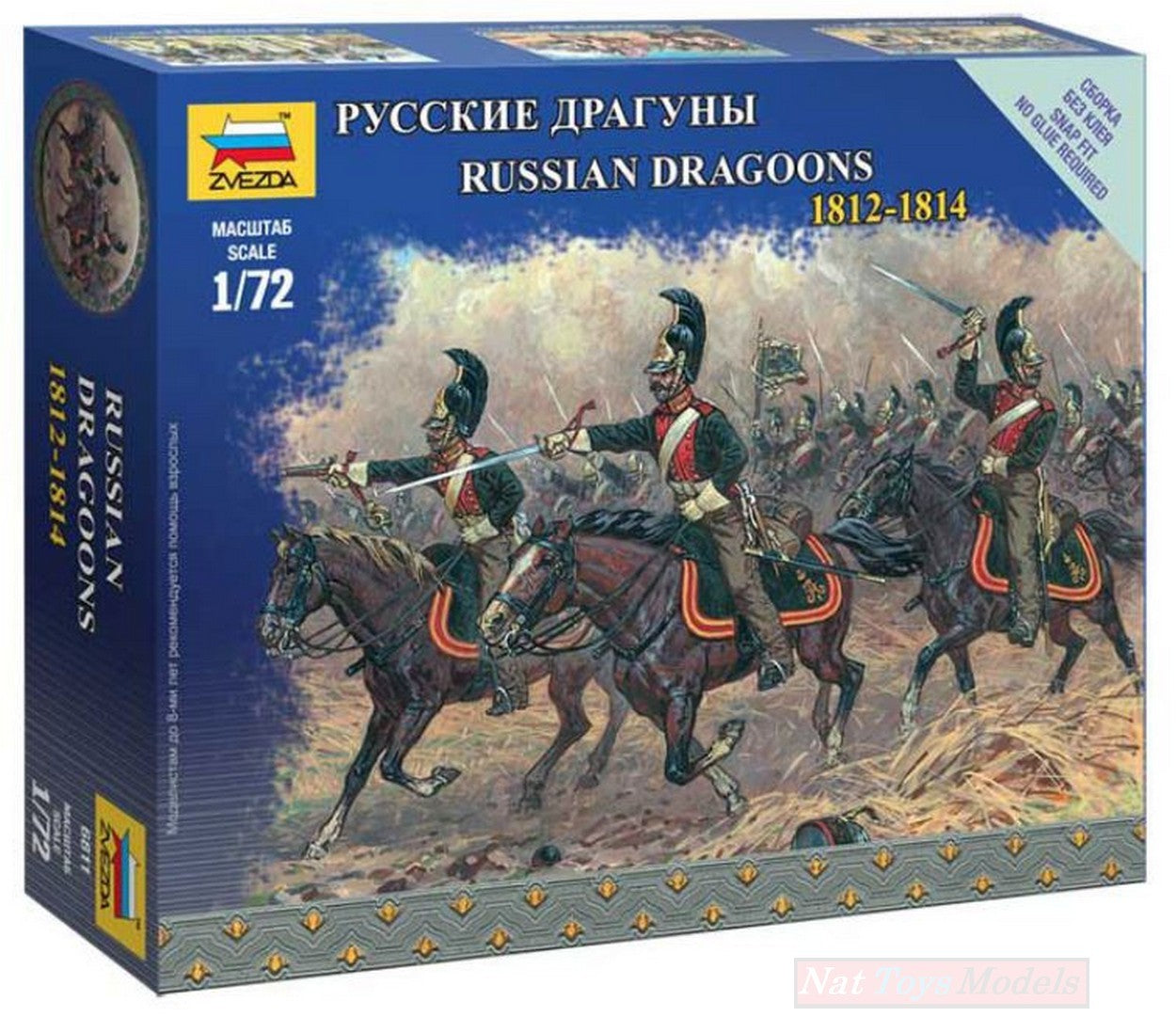 KIT DE MONTAGE À L'ÉCHELLE COMPATIBLE AVEC LES DRAGONS RUSSES (GUERRES NAPOLÉONIENNES) KIT 1:72 ZVEZDA Z6811
