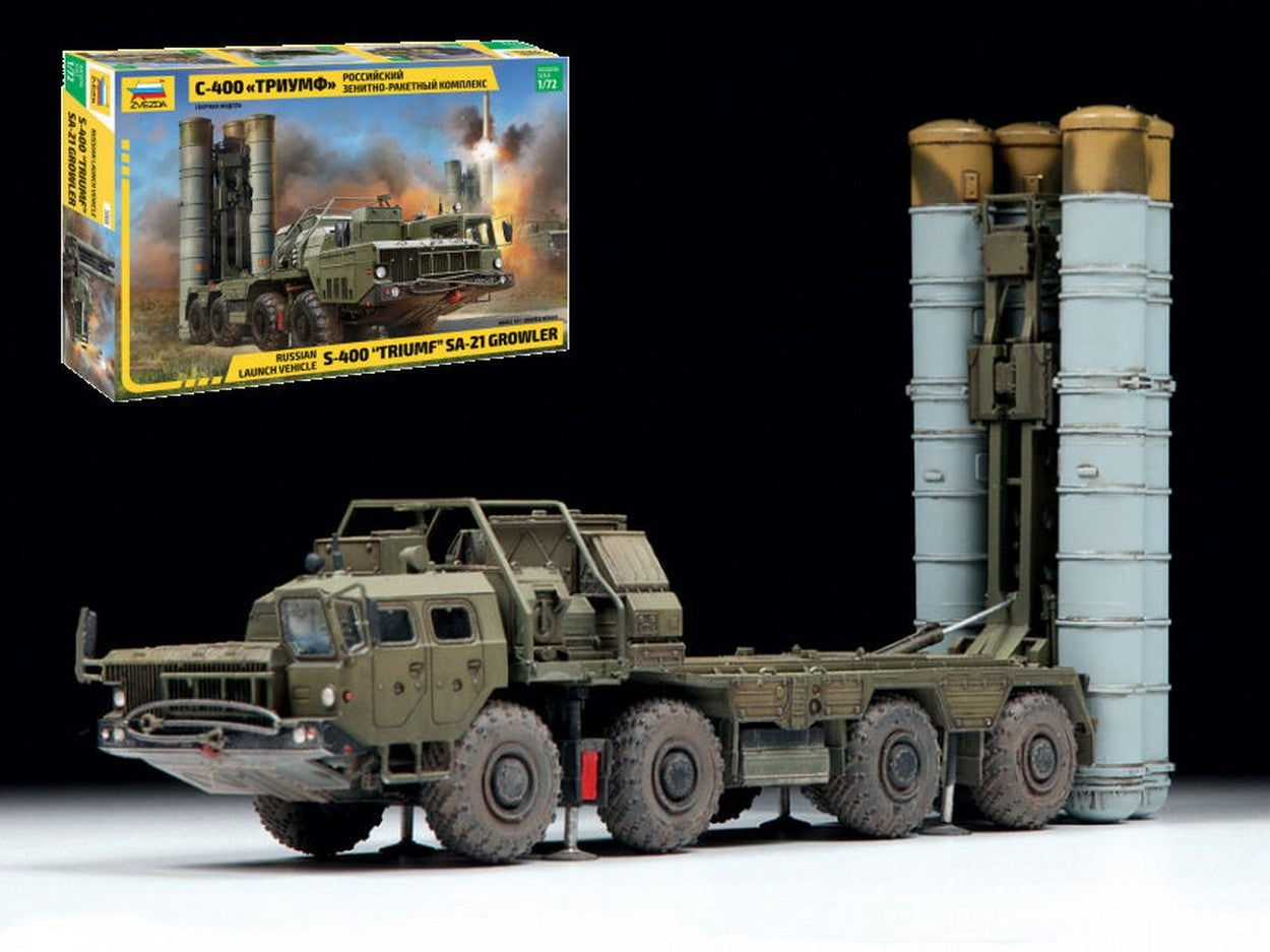 KIT D'ASSEMBLAGE À L'ÉCHELLE COMPATIBLE AVEC LE LANCEUR RUSSE A-400 KIT DE SYSTÈME DE MISSILE TRIUMF 1:72 ZVEZDA Z5068