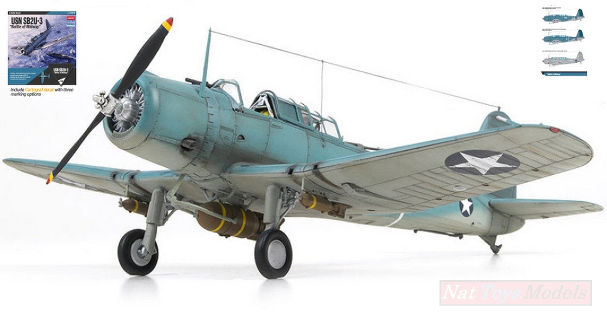 KIT D'ASSEMBLAGE À L'ÉCHELLE COMPATIBLE AVEC LE KIT BATTLE OF MIDWAY SB2U-3 VINDICATOR 1:48 ACADEMY ACD12324""