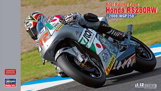 KIT DE MONTAGE À L'ÉCHELLE COMPATIBLE AVEC L'ÉQUIPE SCOT RACING HONDA RS250RW 2008 WGP250 KIT 1:12 HASEGAWA HA21748