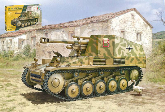 KIT DA MONTARE IN SCALA COMPATIBILE CON SD KFZ 124 WESPE 10,5 cm KIT 1:72 ITALERI IT7061