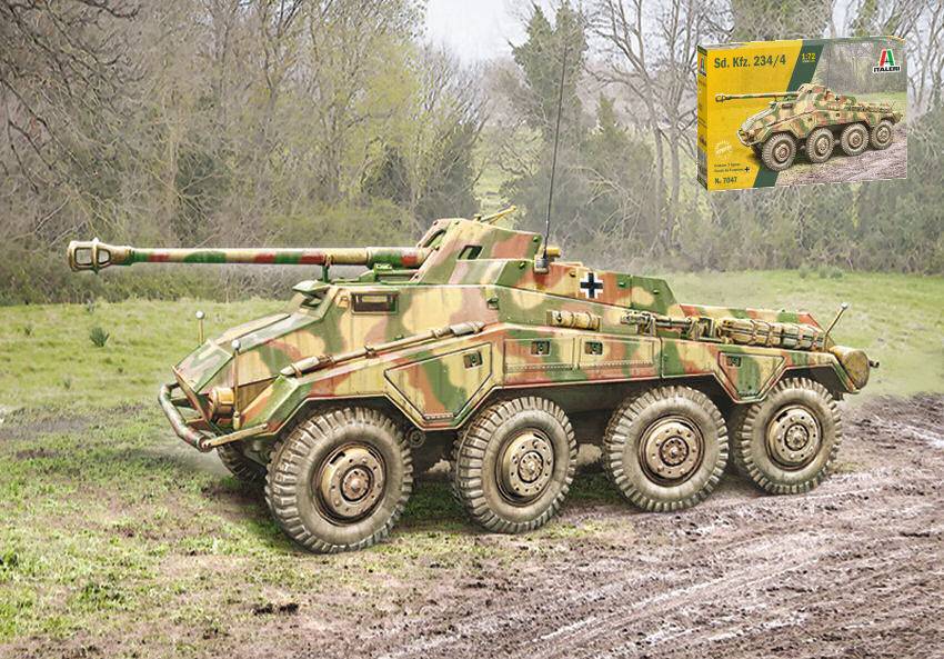 KIT DA MONTARE IN SCALA COMPATIBILE CON SD KFZ 234/4 KIT 1:72 ITALERI IT7047