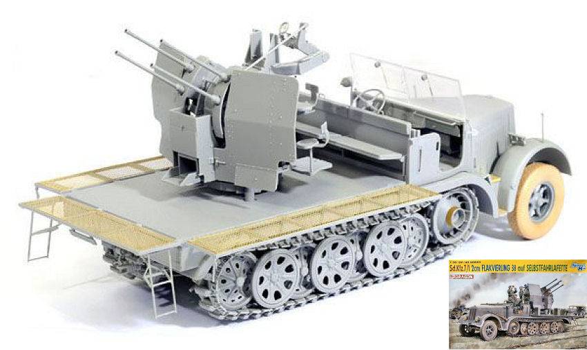 KIT D'ASSEMBLAGE À L'ÉCHELLE COMPATIBLE AVEC LE KIT SD KFZ 7/1 1:35 MODÈLE DRAGON D6525