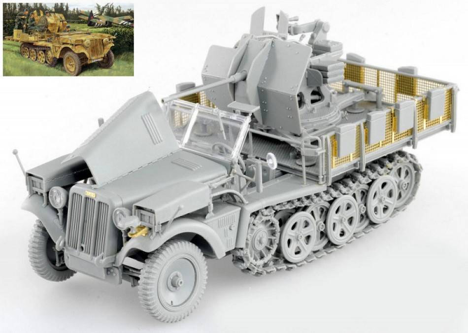 KIT DA MONTARE IN SCALA COMPATIBILE CON SD.KFZ.10/5 FUR 2CM FLAK 38 KIT 1:35 DRAGON D6676