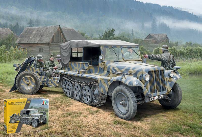 KIT DA MONTARE IN SCALA COMPATIBILE CON SD.KFZ.10 DEMAG D7 WITH 7,5 cm LE.IG 18 AND CREW KIT 1:35 ITALERI IT6595