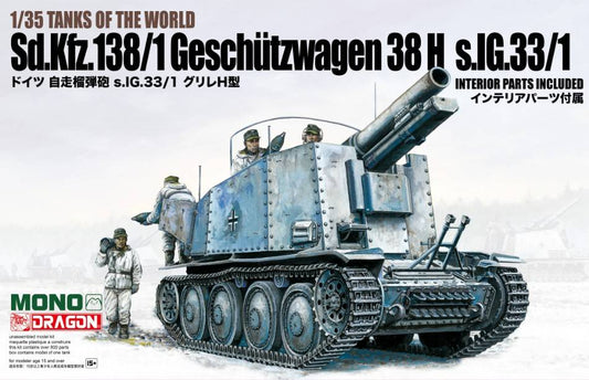 KIT DA MONTARE IN SCALA COMPATIBILE CON SD.KFZ.138/1 GESCHUTZWAGEN 35 H KIT 1:35 DRAGON DRMD005