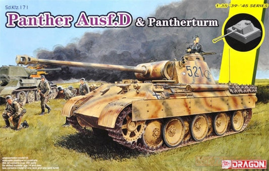 KIT DE MONTAGE À L'ÉCHELLE COMPATIBLE AVEC SD.KFZ.171 PANTHER AUSF.D MIT PANTHERTUM KIT 1:35 DRAGON D6940