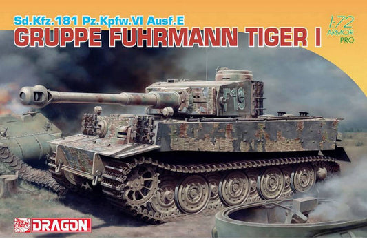 KIT À ASSEMBLER À L'ÉCHELLE COMPATIBLE AVEC SD.KFZ.181 PZ.KFPW.VI AUSF.E FEHR.TIGER GROUPS I KIT 1:72 DRAGON D7368