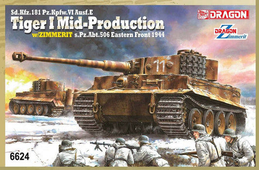 KIT DA MONTARE IN SCALA COMPATIBILE CON SD.KFZ.181 PZ.VI AUSF.E TIGER I KIT 1:35 DRAGON D6624