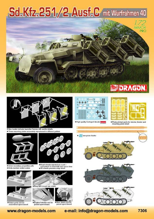 KIT DA MONTARE IN SCALA COMPATIBILE CON SD.KFZ.251 AUSF.KIT 1:72 DRAGON D7306