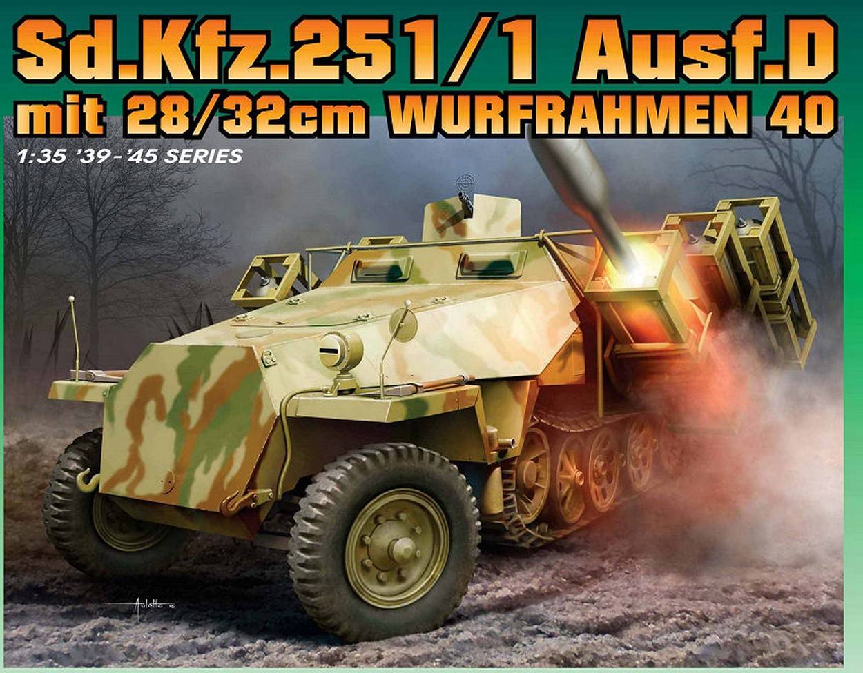 KIT DA MONTARE IN SCALA COMPATIBILE CON SD.KFZ.251 D WITH 28/32 CM KIT 1:35 DRAGON D6861