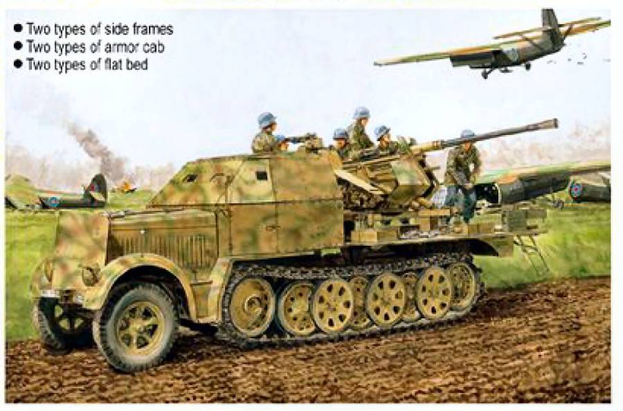 KIT DA MONTARE IN SCALA COMPATIBILE CON SD.KFZ.7/2 3,7 cm FLAK 37 E/ARMOR KIT 1:35 DRAGON D6542