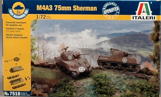 KIT À ASSEMBLER À L'ÉCHELLE COMPATIBLE AVEC SHERMAN M4 A3 KIT 1:72 ITALERI IT7518