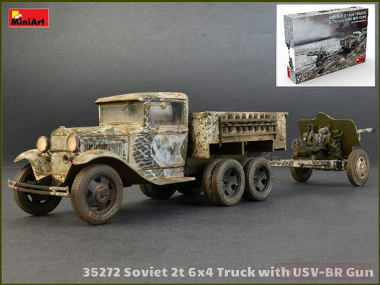 KIT DA MONTARE IN SCALA COMPATIBILE CON SOVIET 2t 6x4 TRUCK WITH 76 mm USV-BR GUN KIT 1:35 MINIART MIN35272