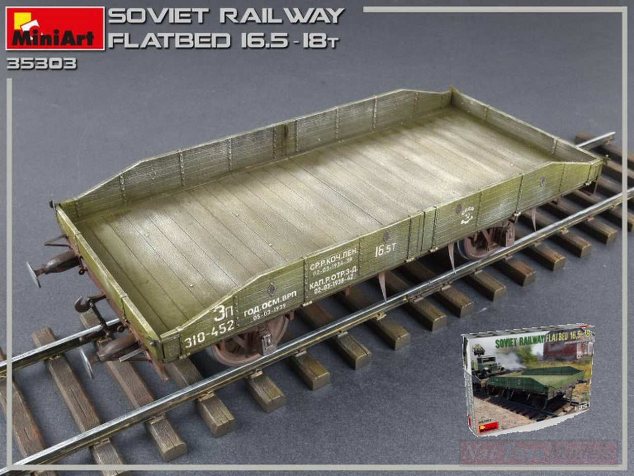 KIT DE MONTAGE À L'ÉCHELLE COMPATIBLE AVEC LE PLATEAU FERROVIAIRE SOVIÉTIQUE 16,5-18 t KIT 1:35 MINIART MIN35303