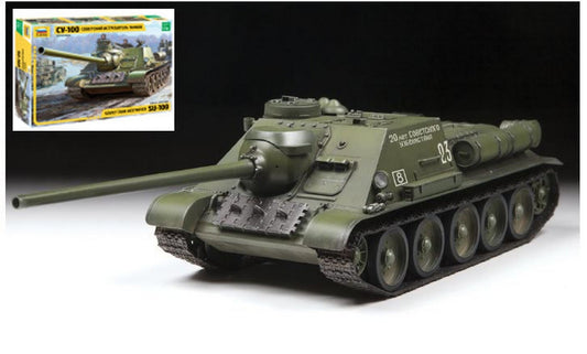 KIT DA MONTARE IN SCALA COMPATIBILE CON SOVIET SU-100 TANK DESTROYER KIT 1:35 ZVEZDA Z3688