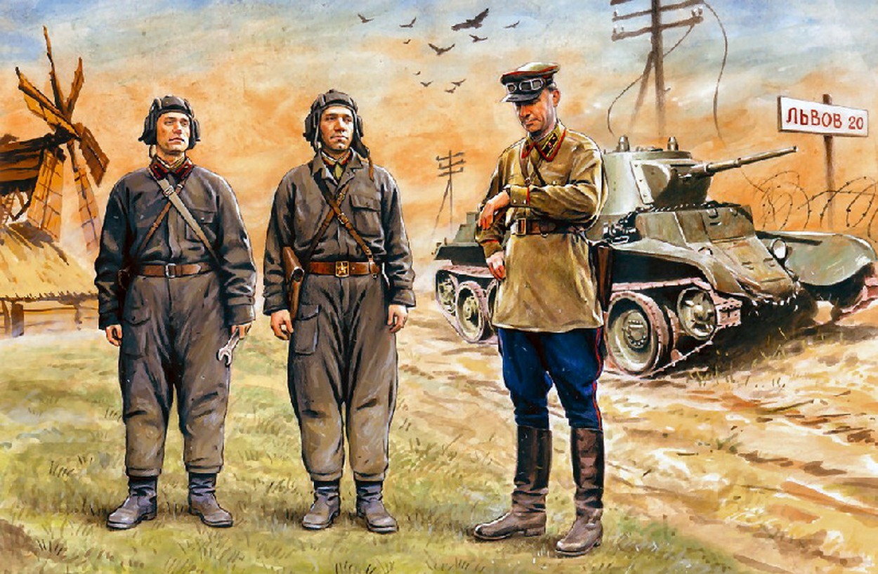 KIT DIE CAST SCALE MODEL IN SCALA SOVIET TANK CREW 39-42 FIGURE 1:35 ...