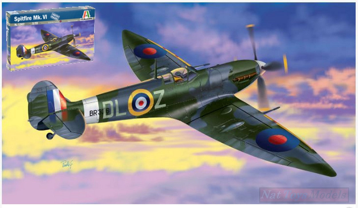 KIT DE MONTAGE À L&#39;ÉCHELLE COMPATIBLE AVEC LE KIT SPITFIRE MK.VI 1:72 ITALERI IT1307