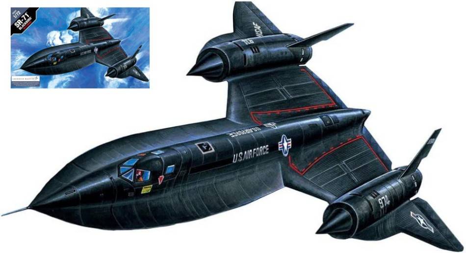 KIT D'ASSEMBLAGE À L'ÉCHELLE COMPATIBLE AVEC LE KIT SR-71 BLACKBIRD 1:72 ACADEMY ACD12448