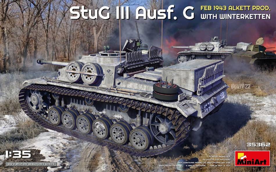 KIT DE MONTAGE À L'ÉCHELLE COMPATIBLE AVEC STUG III AUSF. G FEB.1943 ALKETT PROD.AVEC KIT WINTERKETTEN 1:35 MINIART MIN35362