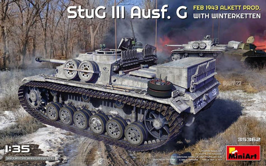KIT DE MONTAGE À L'ÉCHELLE COMPATIBLE AVEC STUG III AUSF. G FEB.1943 ALKETT PROD.AVEC KIT WINTERKETTEN 1:35 MINIART MIN35362
