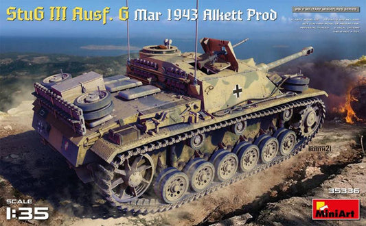 KIT DA MONTARE IN SCALA COMPATIBILE CON STUG III AUSF. G MAR.1943 ALKETT PROD.KIT 1:35 MINIART MIN35336