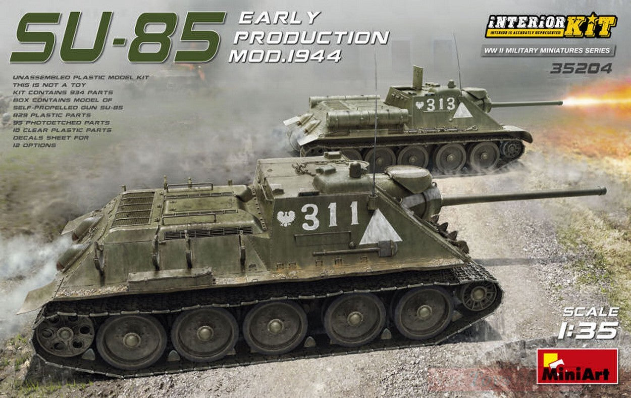 KIT DA MONTARE IN SCALA COMPATIBILE CON SU-85 EARLY PRODUCTION MOD.1944 INTERIOR KIT 1:35 MINIART MIN35204