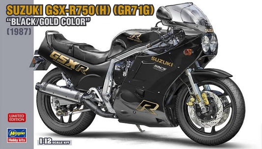 SCALE ASSEMBLY KIT COMPATIBLE WITH SUZUKI GSX-R750 SCHWARTZ/GOLD KIT 1:12 HASEGAWA HA21749