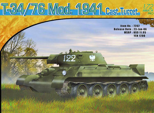 KIT DA MONTARE IN SCALA COMPATIBILE CON T 34/76 MOD.1941 CAST TURRET KIT 1:72 DRAGON D7262