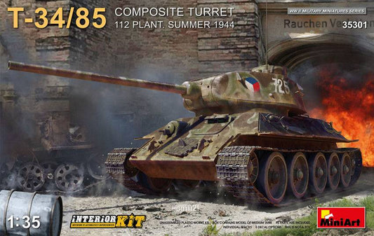 KIT DA MONTARE IN SCALA COMPATIBILE CON T-34-85 COMPOSITE TURRET 112 Plant.SUMMER 1944 INTERIOR KIT 1:35 MINIART MIN35301