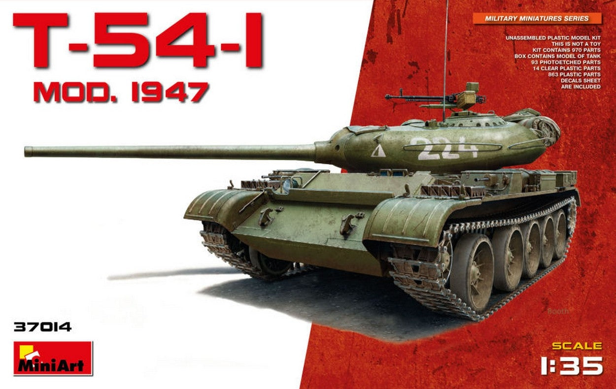 KIT À ASSEMBLER À L'ÉCHELLE COMPATIBLE AVEC T-54-1 MOD.1947 KIT 1:35 MINIART MIN37014