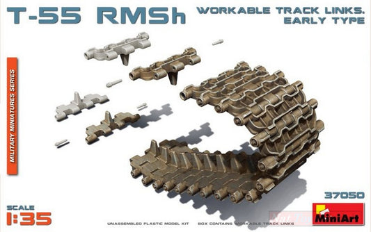 SCALE ASSEMBLY KIT COMPATIBLE WITH T-55 RMSh WORKABLE TRACK LINKS EARLY TYPE KIT 1:35 MINIART MIN37050