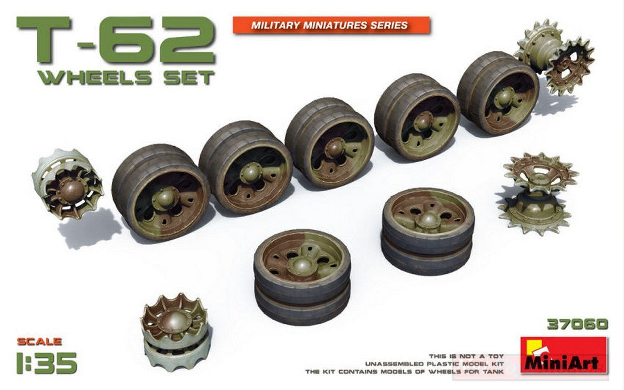 KIT DE MONTAGE À L'ÉCHELLE COMPATIBLE AVEC LE KIT DE ROUES T-62 1:35 MINIART MIN37060
