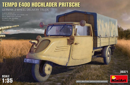 KIT TO ASSEMBLE IN SCALE COMPATIBLE WITH TEMPO E400 HOCLADER PRITSCHE GERMAN 3 KIT 1:35 MINIART MIN35371