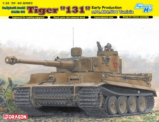 KIT DE MONTAGE À L'ÉCHELLE COMPATIBLE AVEC TIGER I 131 PREMIÈRE PRODUCTION S.PZ.ABT.504 KIT TUNISIE 1:35 DRAGON D6820